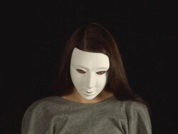 Masked Girl - with White Mask, & PAL Stock Footage