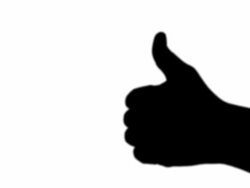 Silhouette of a hand giving thumb up Stock Footage