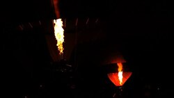 slow motion, fire burning energy of hot air balloon Stock Footage