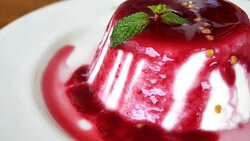4K Panna cotta dessert Stock Footage