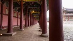 Day and night view of Geunjeongjeon(Korean National Treasure) at Gyeongbokgung ancient palace Stock Footage