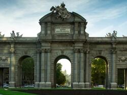 Motion Timelapse Puerta de Alcala, Madrid Stock Footage