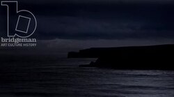 Static shot of lightning over the ocean by night Stock Footage