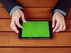 Chroma key in tablet Stock Footage