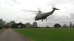 Marine One Lands Outside Windsor Castle News Clip