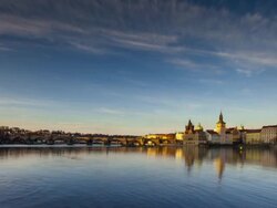 Day to Night Time Lapse of Charles Bridge, Prague Stock Footage