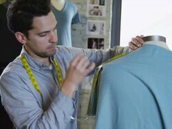 MS Young male fashion designer at work / Salt Lake City,Utah,USA Stock Footage