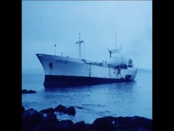 SYND 6-10-73 AN OIL TANKER ON FIRE OFF PORTSMOUTH News Clip