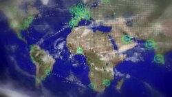 World map led with connections and cities Stock Footage
