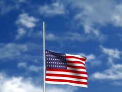 Raising American flag - ceremony Stock Footage