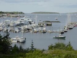 WS View of southwest harbor near acadia national park / Acadia National Park, Vermont, United States Stock Footage