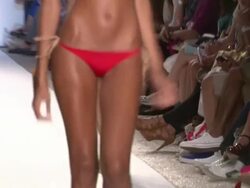 Models walk the runway during the Caffe Swimwear 2012 show Stock Footage