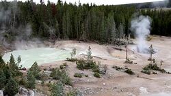 Yellowstone River Sulfur Ponds Stock Footage