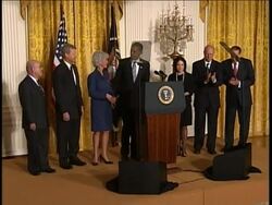 President Barack Obama has nominated Kansas Gov. Kathleen Sebelius to lead the department of health and human services. Obama's first HHS nominee, Tom Daschle, withdrew his nomination after a tax controversy. News Clip