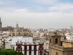 HD Timelapse: Seville Cityscape Spain from Metropol Parasol Stock Footage