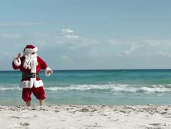 Crazy Santa Beach Stock Footage