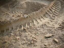 Traces of the truck wheels Stock Footage