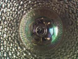 Extreme close up bulb of strobe light / flashing Stock Footage