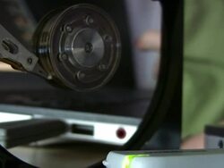 Hard Drive and Laptop Stock Footage