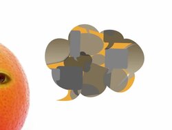 Amusing orange face Stock Footage