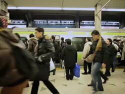 Japanese Commutors Travel On Yamanote Line, Busiest In The World Stock Footage