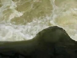 Water Passing Barrage Dam Close-up Stock Footage