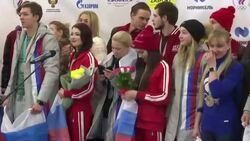 Russian athletes return home after taking part in Winter Olympics Instructional Video