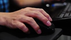 Using computer Stock Footage