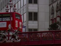 MS Traffic on bridge, traffic passing by / London, United Kingdom Stock Footage