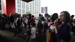 Brazilian mothers hold anti-government rally in Sao Paulo Stock Footage