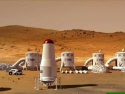 An over view of base on Mars Stock Footage