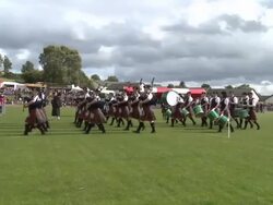 "Scottish Bagpipe Players performing at the Cowal Highland Gathering, Dunoon" Stock Footage