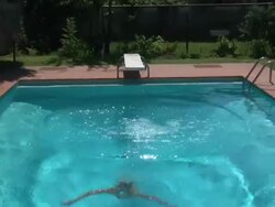 Plunge on the swimming pool Stock Footage