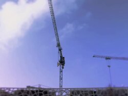 Crane on construction Stock Footage