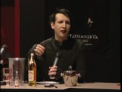 Marilyn Manson and Lily Cole meet the press News Clip