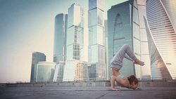 Young Woman Doing Yoga Meditation Exercises at Sunset Stock Footage
