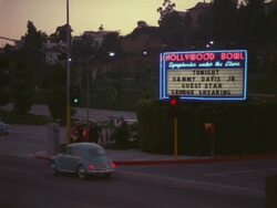 Cars at Hollywood Bowl entrance Stock Footage