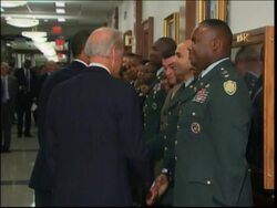 President Barack Obama met with top Pentagon officials for the first time since taking office. The president warned that the U.S. must make tough choices on Iraq and Afghanistan. News Clip