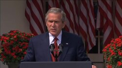 President George W. Bush holds a press conference where he answers questions about terrorism News Clip