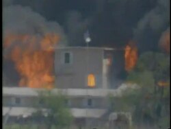 Buidlings On Fire During Waco Siege Stock Footage