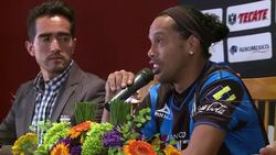 CLEAN : Football: Ronaldinho vows to win more trophies in Mexico News Clip