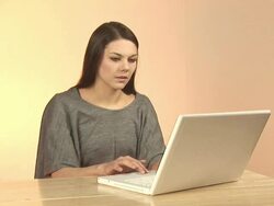 Girl writing emails / Internet - HD & PAL Stock Footage