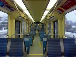 MS POV Train crossing snow area / Minneapolis, Minnesota, United States Stock Footage