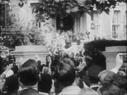 Police in Britain part 6 - Cosmonaut Yuri Gagarin waves to crowds and at pop singer Tommy Steele marries Anne Donoghue, London 1960 and 1961. Police hold back crazy fans. Stock Footage