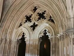 Batalha Monastery (Mosteiro de Santa Maria da Vitoria de Batalha), the Chapter house, national memorial of the unknown soldier for the Portuguese heroes of the first world war Stock Footage