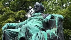 Goethe Statue Vienna Stock Footage