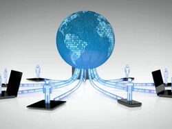 Global digital communications with Mobile Devices Stock Footage