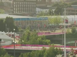 Time-lapse Olympic Megastore Stock Footage