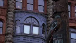 CU TD View of Totem Pole / Seattle, Washington, USA Stock Footage