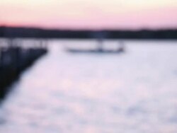 WS R/F Small Boat Floating at Fishing Dock / Oyster, Virginia, USA Stock Footage